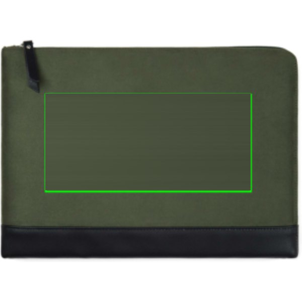 VINGA Marlow RCS recycled polyester 16" laptop sleeve — drukvlak artikel voorzijde