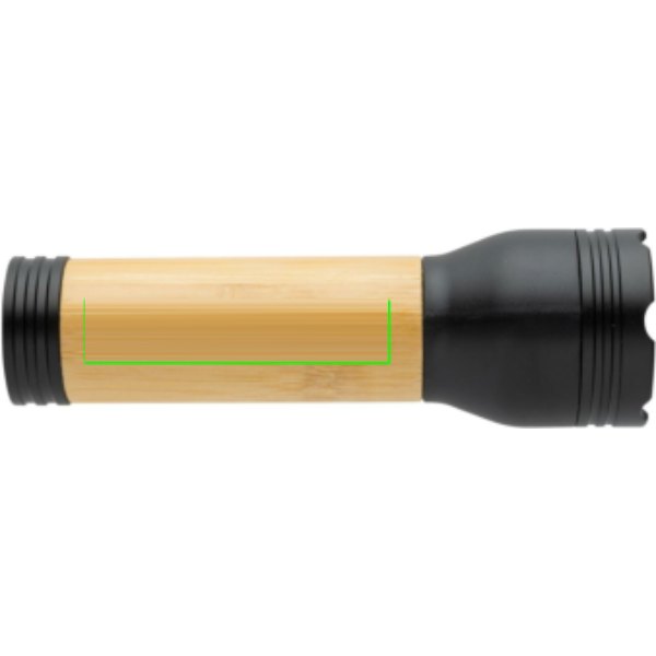 Lucid 3W RCS gerecycled plastic & bamboo zaklamp — drukvlak zaklamp