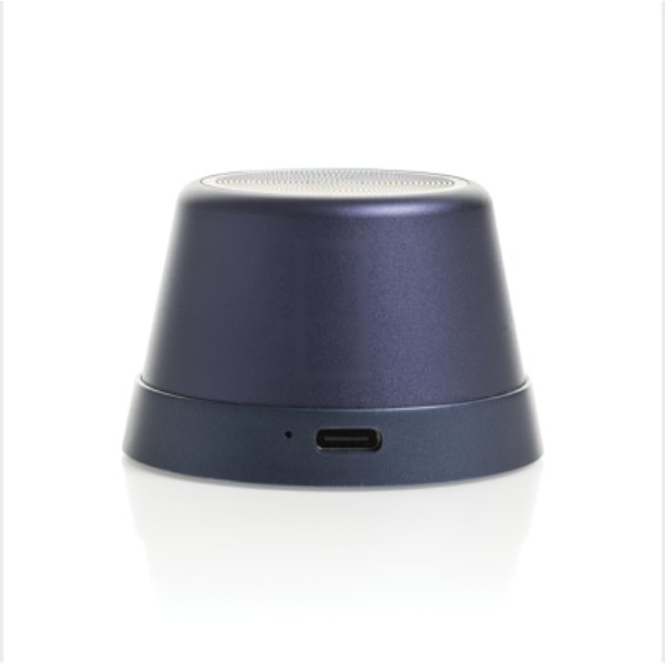 Nivio RCS gerecycled aluminum magnetische 5W Speaker — drukvlak artikel achterzijde