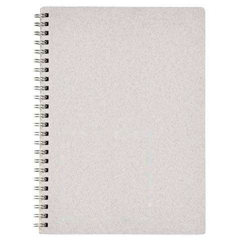 Blanco A5-formaat wire-O notitieboek — drukvlak links onder