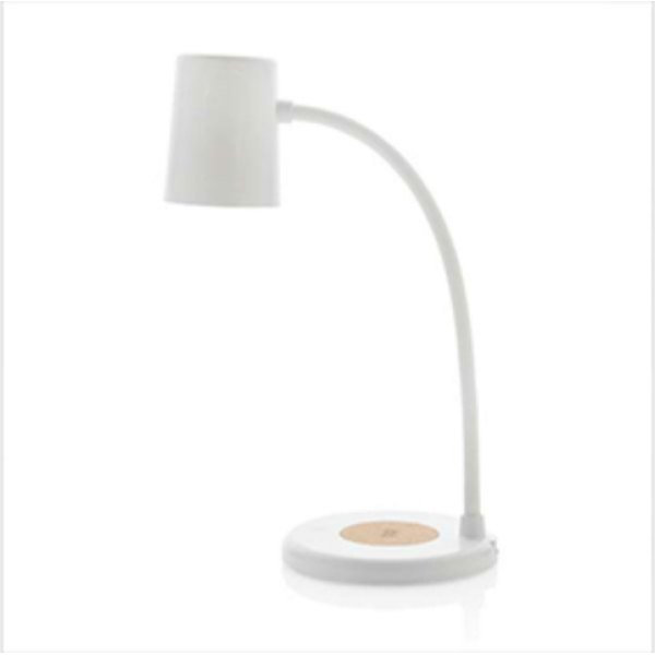 Zenara RCS 15W draadloze bureaulamp van gerecycled plastic — drukvlak artikel zijkant rechts