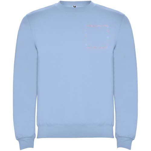Clasica 280 g/m² unisex trui met ronde hals — drukvlak linker borst