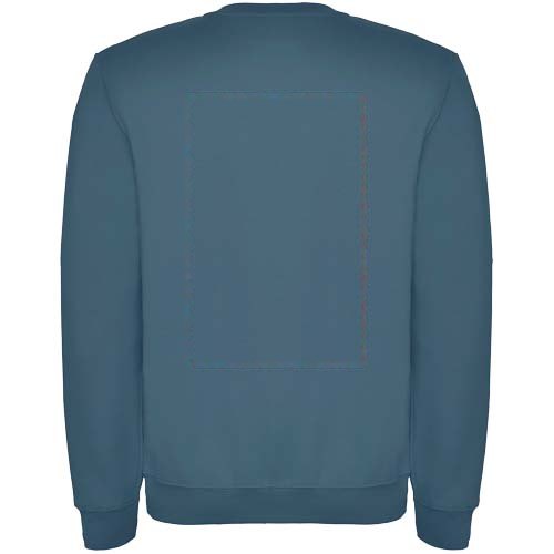 Clasica 280 g/m² unisex trui met ronde hals — drukvlak impact hoog op de achterzijde