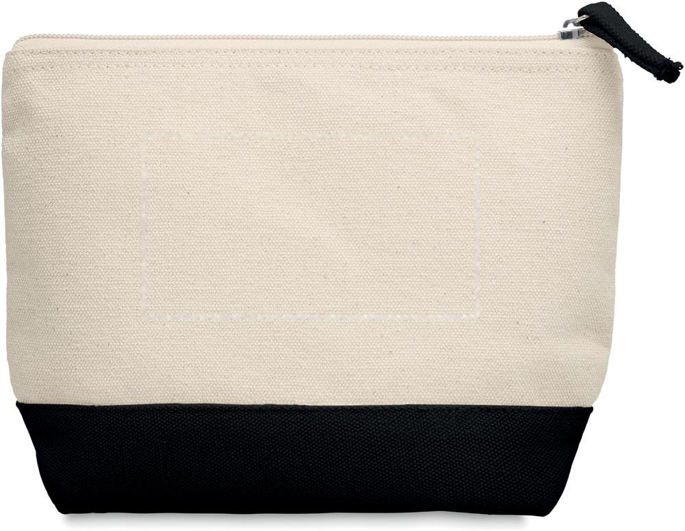 KLEUREN - 2-Kleurige katoenen toilettas — drukvlak midden op de voorkant