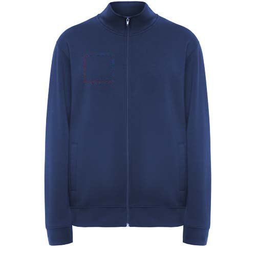 Ulan 280 g/m² unisex sweater met volledige rits — drukvlak rechter borst