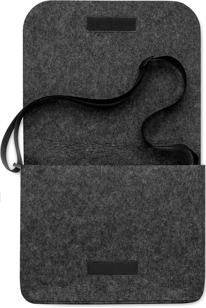 BAGLO - Vilten laptoptas van RPET — drukvlak vak