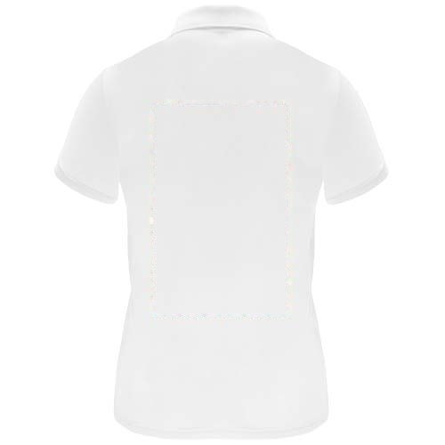 Monzha 150 g/m² sportpolo met korte mouwen voor dames — drukvlak impact hoog op de achterzijde