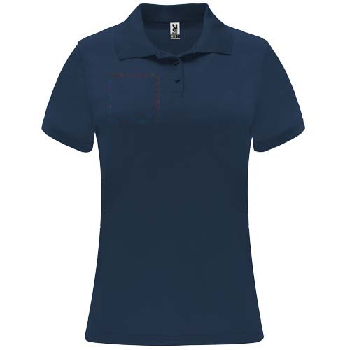 Monzha 150 g/m² sportpolo met korte mouwen voor dames — drukvlak rechter borst