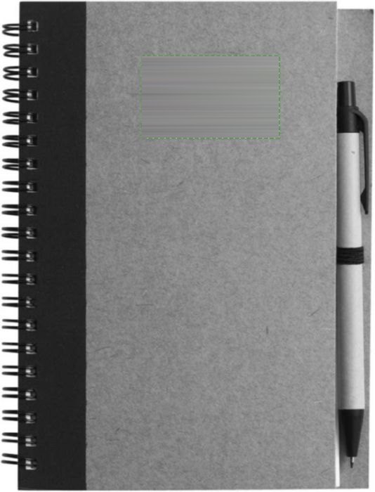 Notitieboek Stella | Gerecycled karton | Gelinieerd | Balpen — drukvlak voorzijde boven