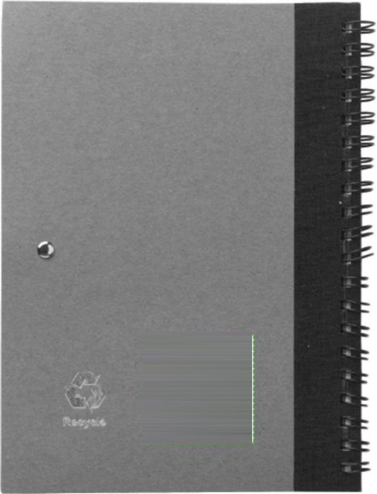 Notitieboek Stella | Gerecycled karton | Gelinieerd | Balpen — drukvlak achterzijde