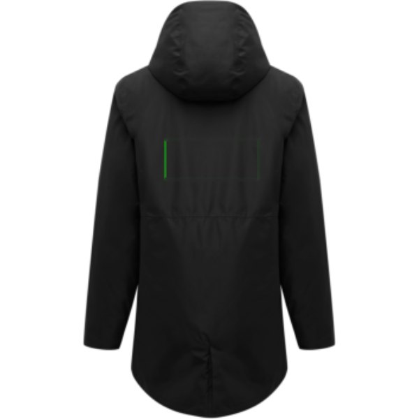 IQONIQ Thelon recycled polyester parka — drukvlak artikel achterzijde boven