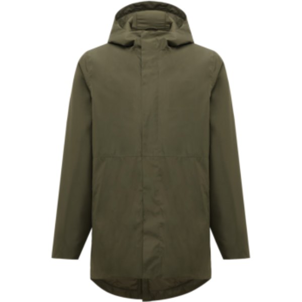 IQONIQ Thelon recycled polyester parka — drukvlak borst linkerzijde