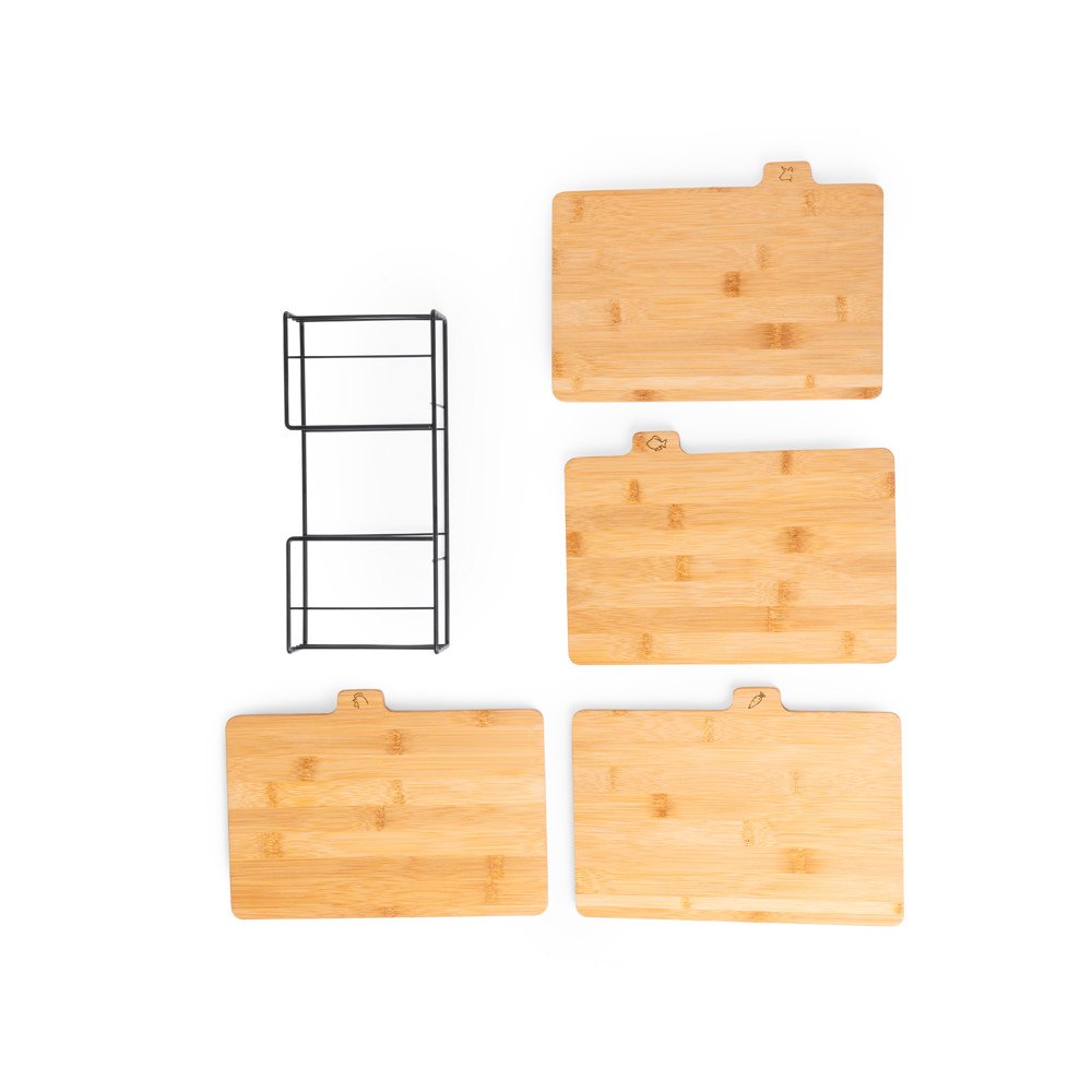 Keuken Snijplank Set Sendak — drukvlak rechtsboven op plank linksonder
