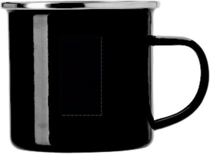Emaille beker Jamaal | 350 ml — drukvlak links van het oor