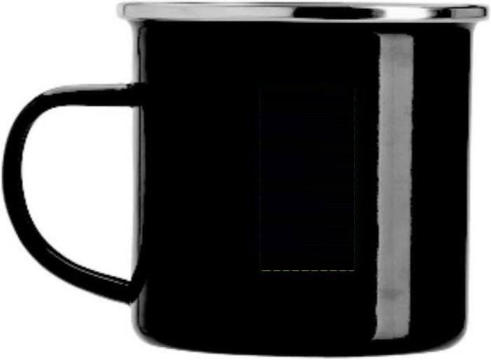 Emaille beker Jamaal | 350 ml — drukvlak rechts van het oor