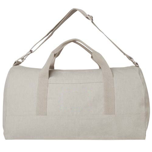 Trace 500 g/m² Aware™ gerecyclede duffel bag 50 l — drukvlak voorzijde