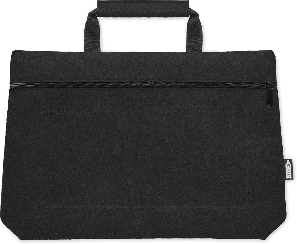 TAPLA - RPET vilt laptop tas met rits — drukvlak voorzijde