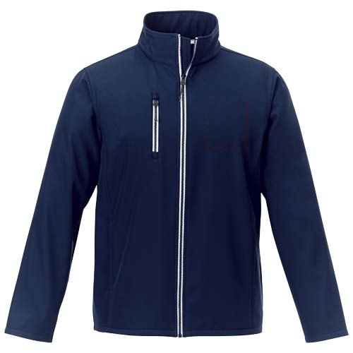 Orion softshell heren jas — drukvlak linker borst