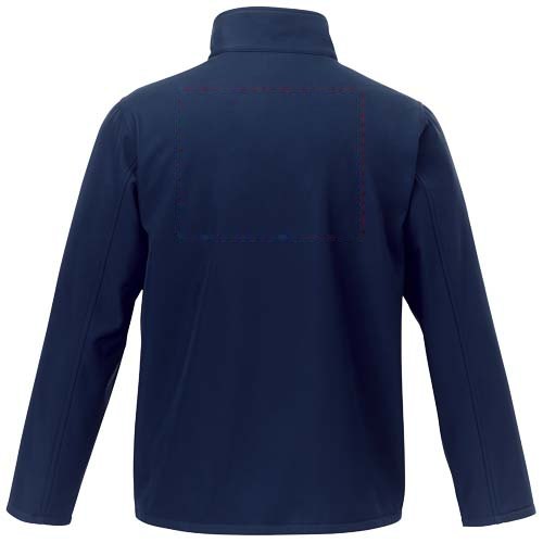Orion softshell heren jas — drukvlak impact hoog op de achterzijde