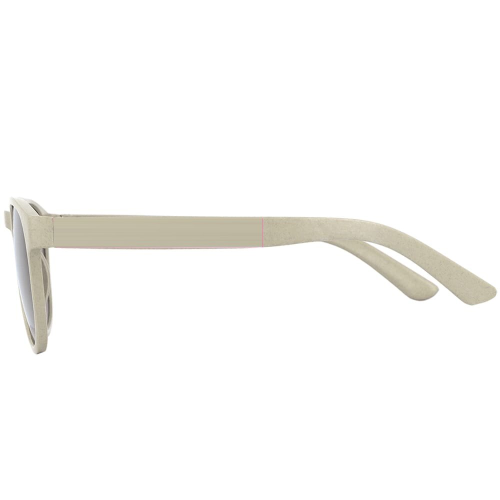 Eco zonnebril tarwestro Earth UV400 — drukvlak 1 cm vanaf scharnier links