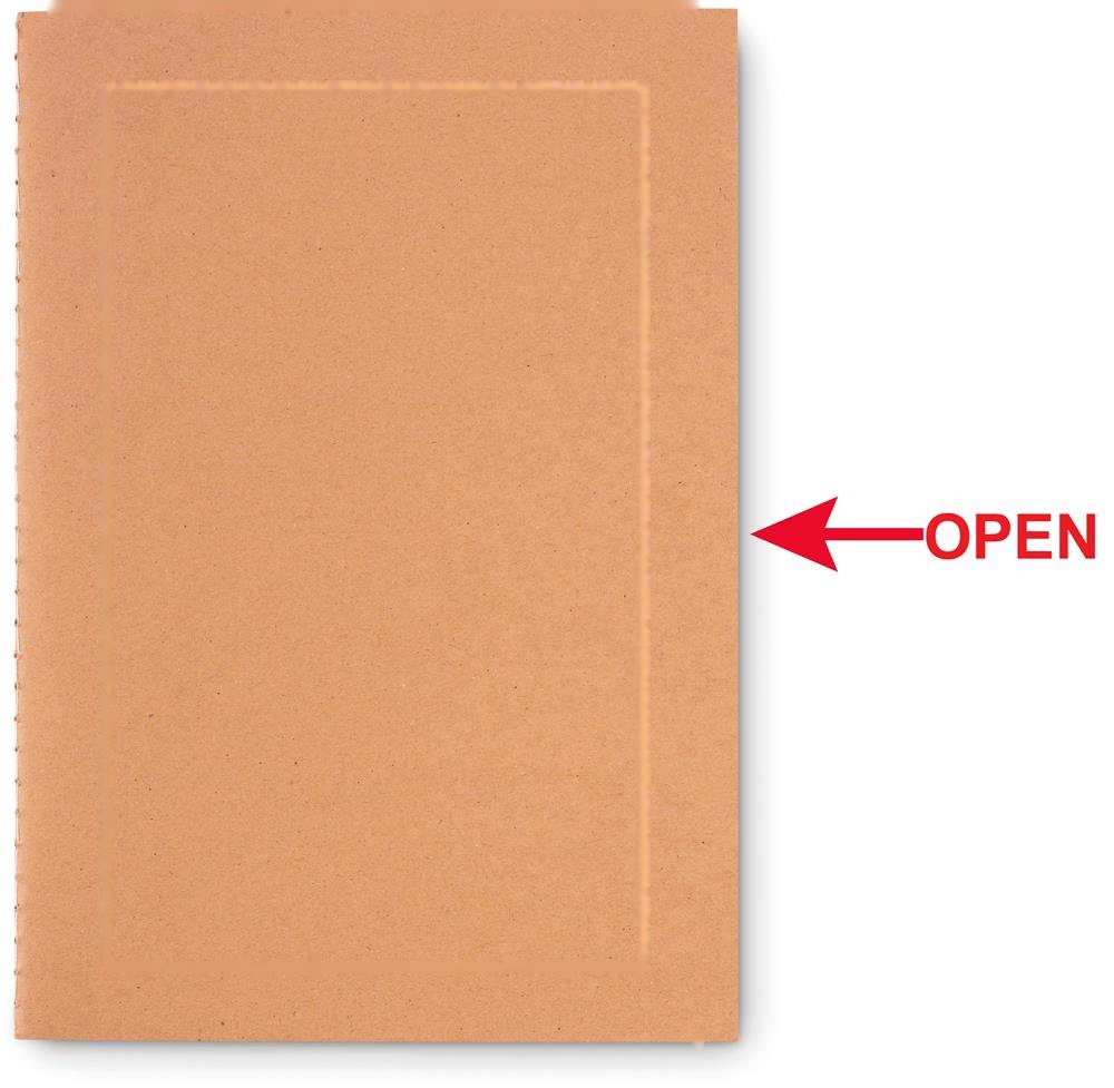 MID PAPER BOOK - A5 schrift met karton omslag — drukvlak voorzijde