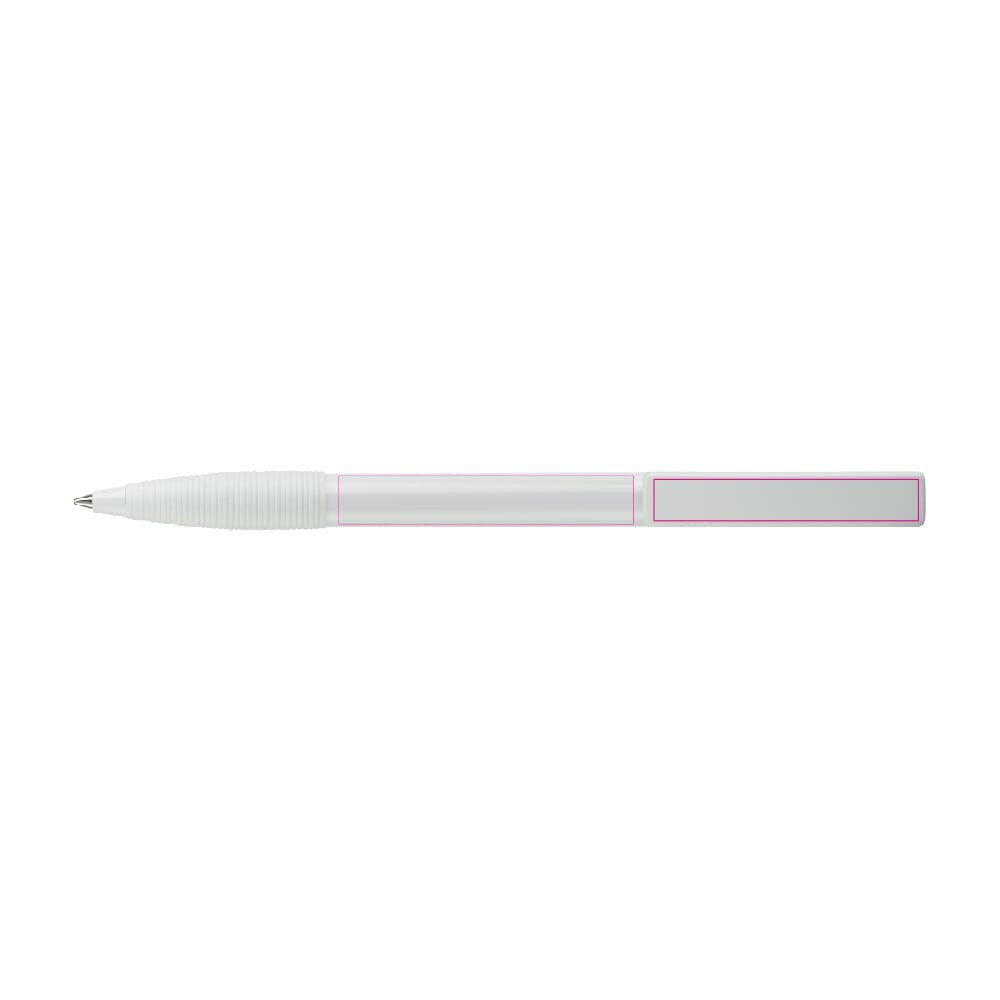 Balpen Nash grip hardcolour — drukvlak in het verlengde van de clip en op de clip