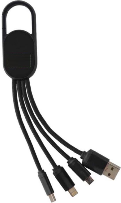 Oplaadkabel Idris | 4-in-1 — drukvlak voorzijde
