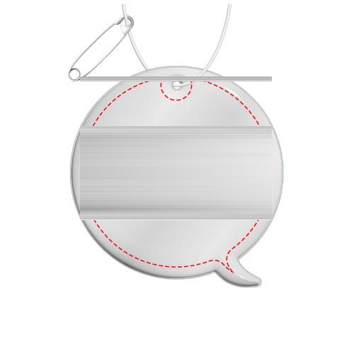 RFX™ H-09 reflecterende TPU hanger met bijschrift — drukvlak achterkant (op reflecterende laag)