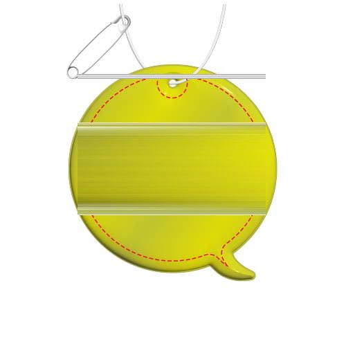 RFX™ H-09 reflecterende TPU hanger met bijschrift — drukvlak voorkant (op reflecterende laag)
