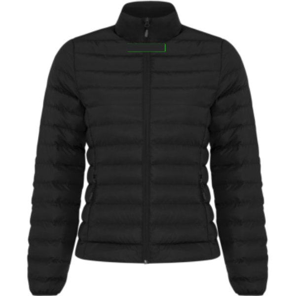 IQONIQ Maiko dames gerecycled polyester jas met voering — drukvlak in de nek