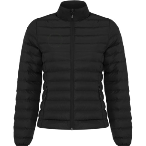 IQONIQ Maiko dames gerecycled polyester jas met voering — drukvlak borst rechterzijde