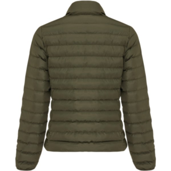 IQONIQ Maiko dames gerecycled polyester jas met voering — drukvlak artikel achterzijde