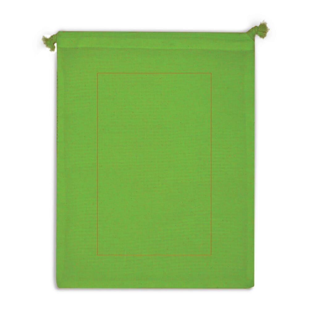 Herbruikbaar groente & fruit zakje OEKO-TEX® katoen 25x30cm — drukvlak midden achterzijde