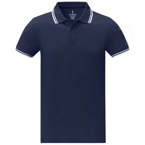 Amarago 200 g/m² tipping herenpolo met korte mouwen — drukvlak linker bicep