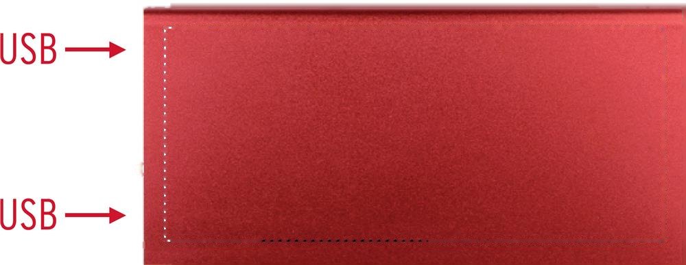 POWERFLAT8 - PowerBank 8000 mAh — drukvlak bovenzijde