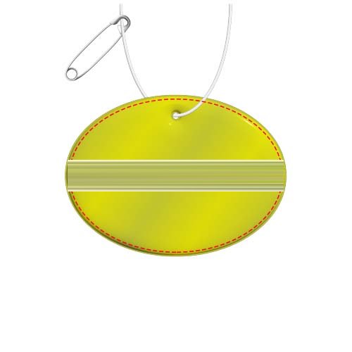 RFX™ H-16 ronde lichte reflecterende PVC hanger, groot — drukvlak voorkant (onder reflecterende laag)