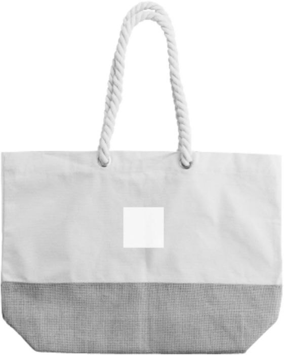 Boodschappentas Diego | Katoen 280 g/m² | Jute bodem — drukvlak achterzijde