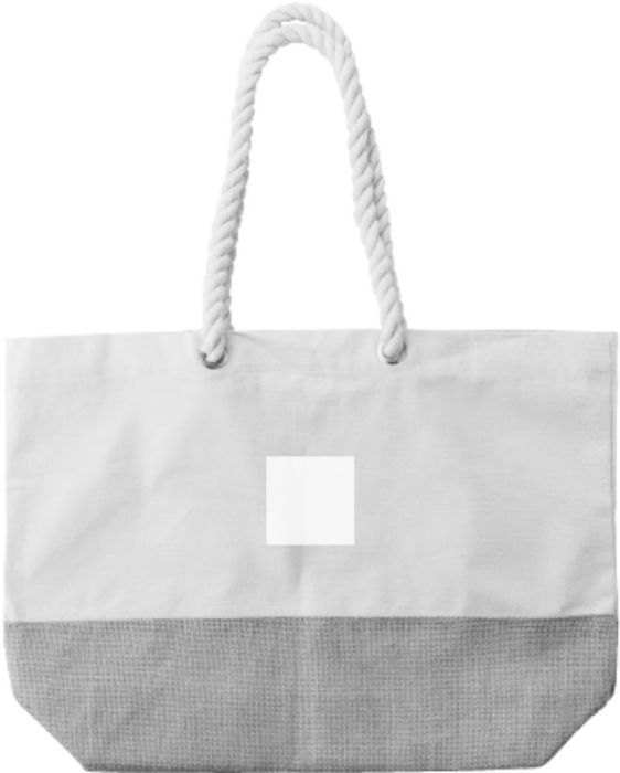 Boodschappentas Diego | Katoen 280 g/m² | Jute bodem — drukvlak voorzijde