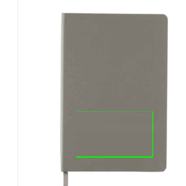 A5 hardcover notitieboek — drukvlak artikel voorzijde onder