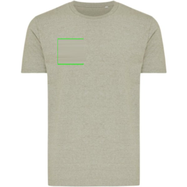 IQONIQ Brett gerecycled katoen t-shirt — drukvlak borst rechterzijde