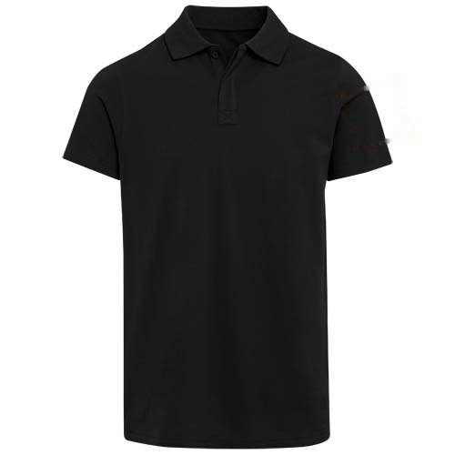 Graphite 180 g/m² unisex OCS organische polo met korte mouwen — drukvlak linker bicep