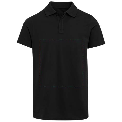Graphite 180 g/m² unisex OCS organische polo met korte mouwen — drukvlak impact volledige voorzijde