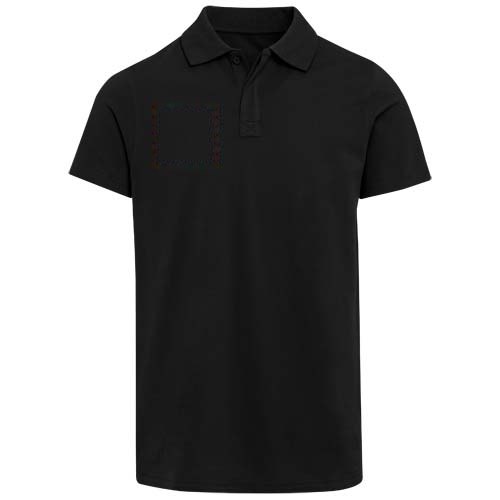 Graphite 180 g/m² unisex OCS organische polo met korte mouwen — drukvlak rechter borst