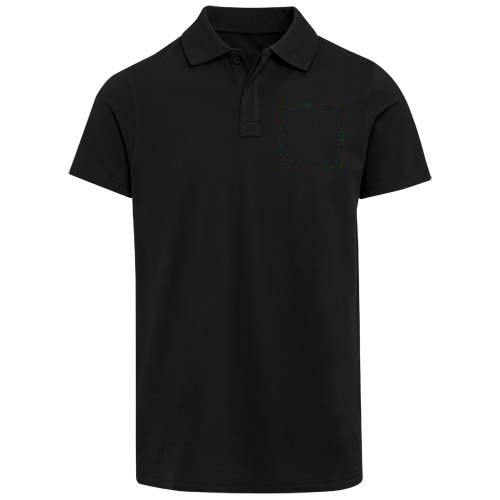 Graphite 180 g/m² unisex OCS organische polo met korte mouwen — drukvlak linker borst