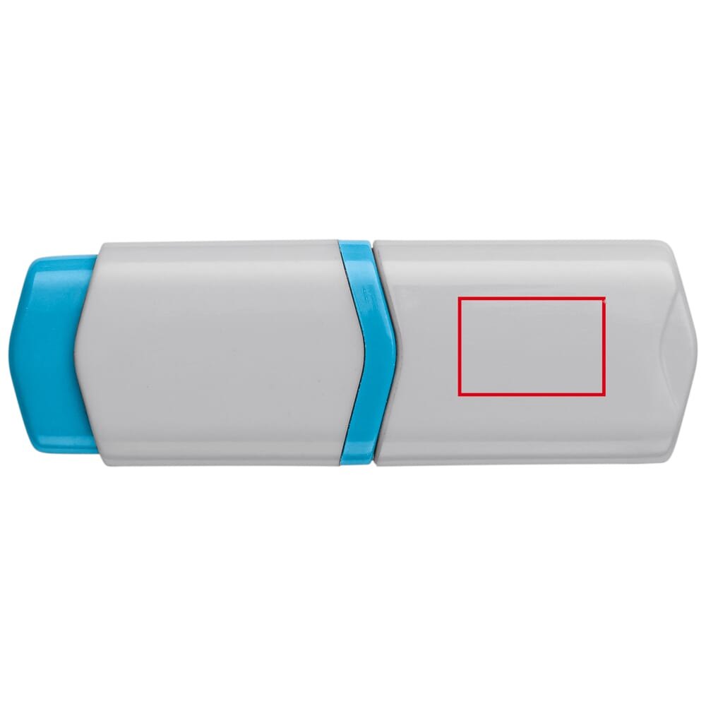 Mini tekstmarkers set van 4 — drukvlak tekstmarker blauw op de kap