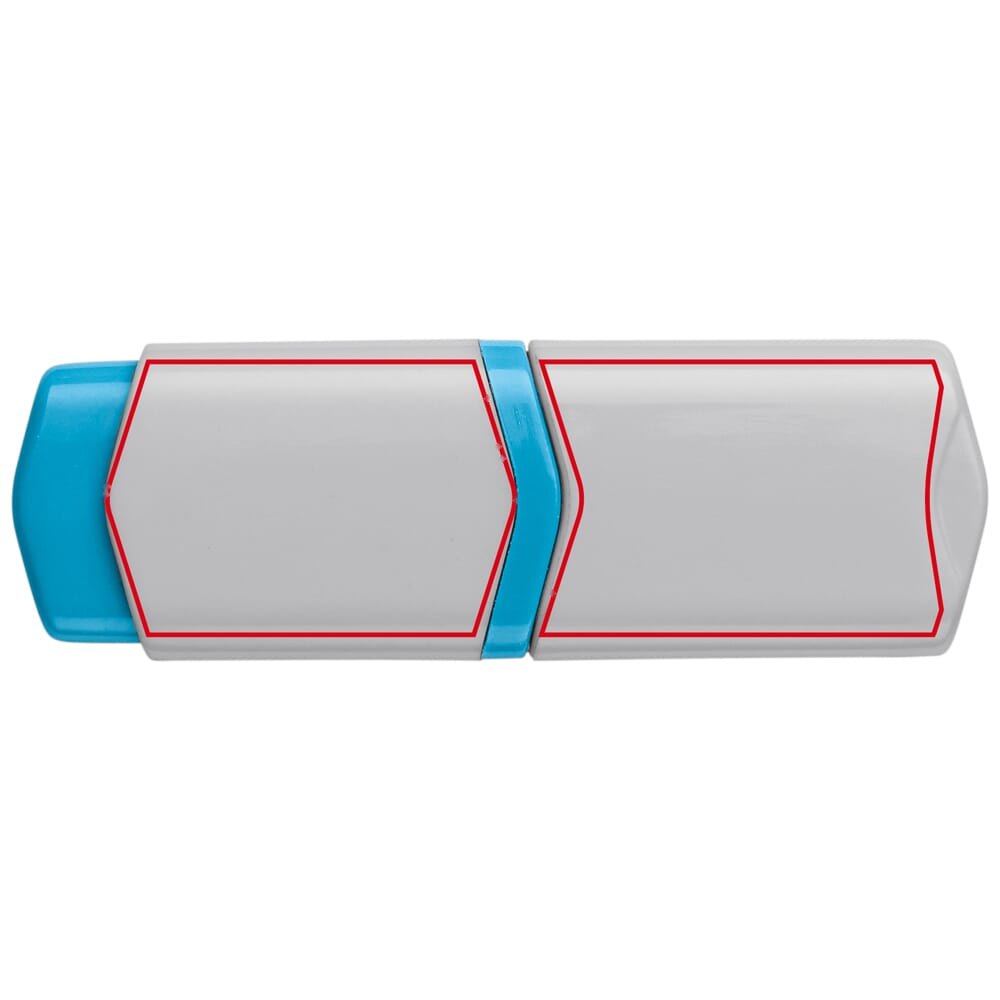 Mini tekstmarkers set van 4 — drukvlak tekstmarker blauw zijde 1