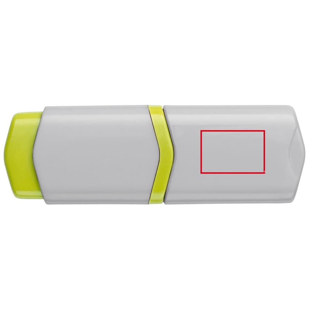 Mini tekstmarkers set van 4 — drukvlak tekstmarker geel op de kap