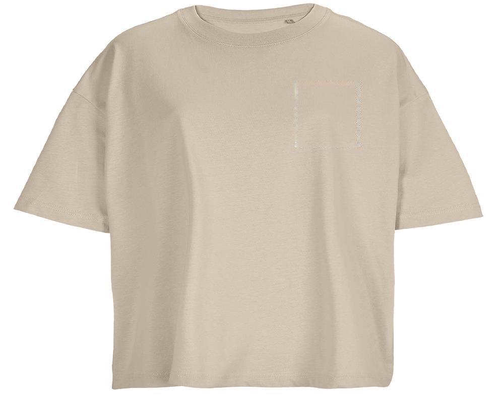 BOXY WOMEN - BOXY OVERSIZE T-SHIRT DAMES — drukvlak borst