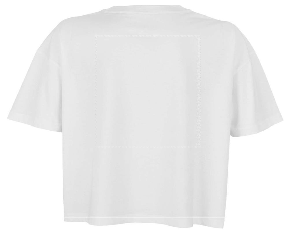 BOXY WOMEN - BOXY OVERSIZE T-SHIRT DAMES — drukvlak achterzijde