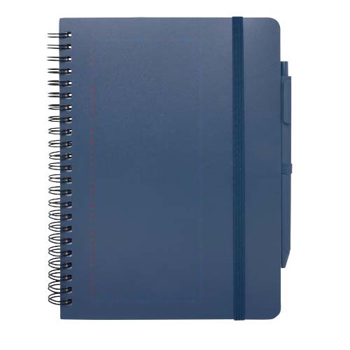 Thalaasa A5 ocean-bound hardcover notitieboek met balpen (zwarte inkt) — drukvlak voorzijde